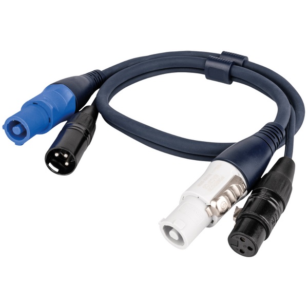 Combikabel DMX 3-polig & powerCON 1,5 Meter