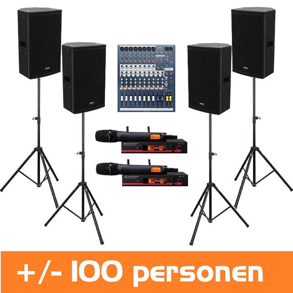 Bandset klein - PA + 2 monitors + microfoons