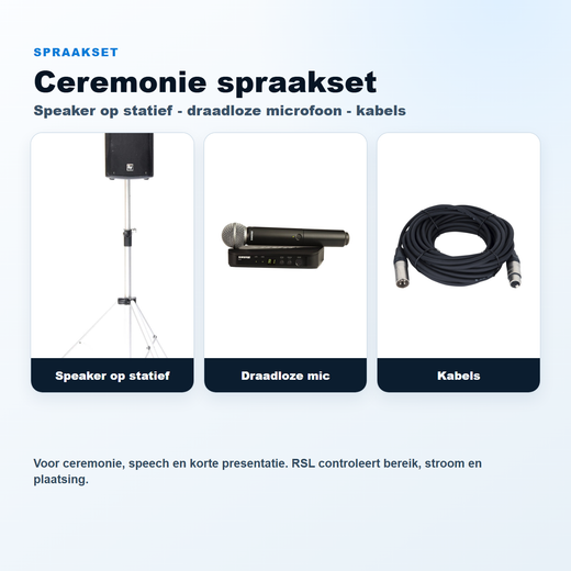 Ceremonie spraakset - 1 speaker + draadloze microfoon