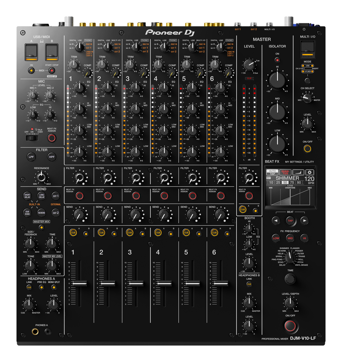 Pioneer DJM-V10 LF long fader DJ mixer huren bij RSL Rental