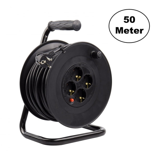 Schuko stroomkabel 50 Meter Haspel