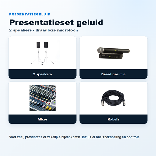Presentatieset 2 speakers + draadloze microfoon