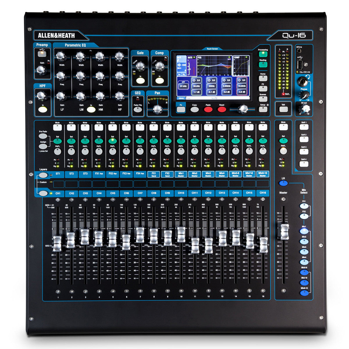 Bandset groot compleet - 4 subs, 2 tops, QU-16 en full micset huren bij RSL Rental