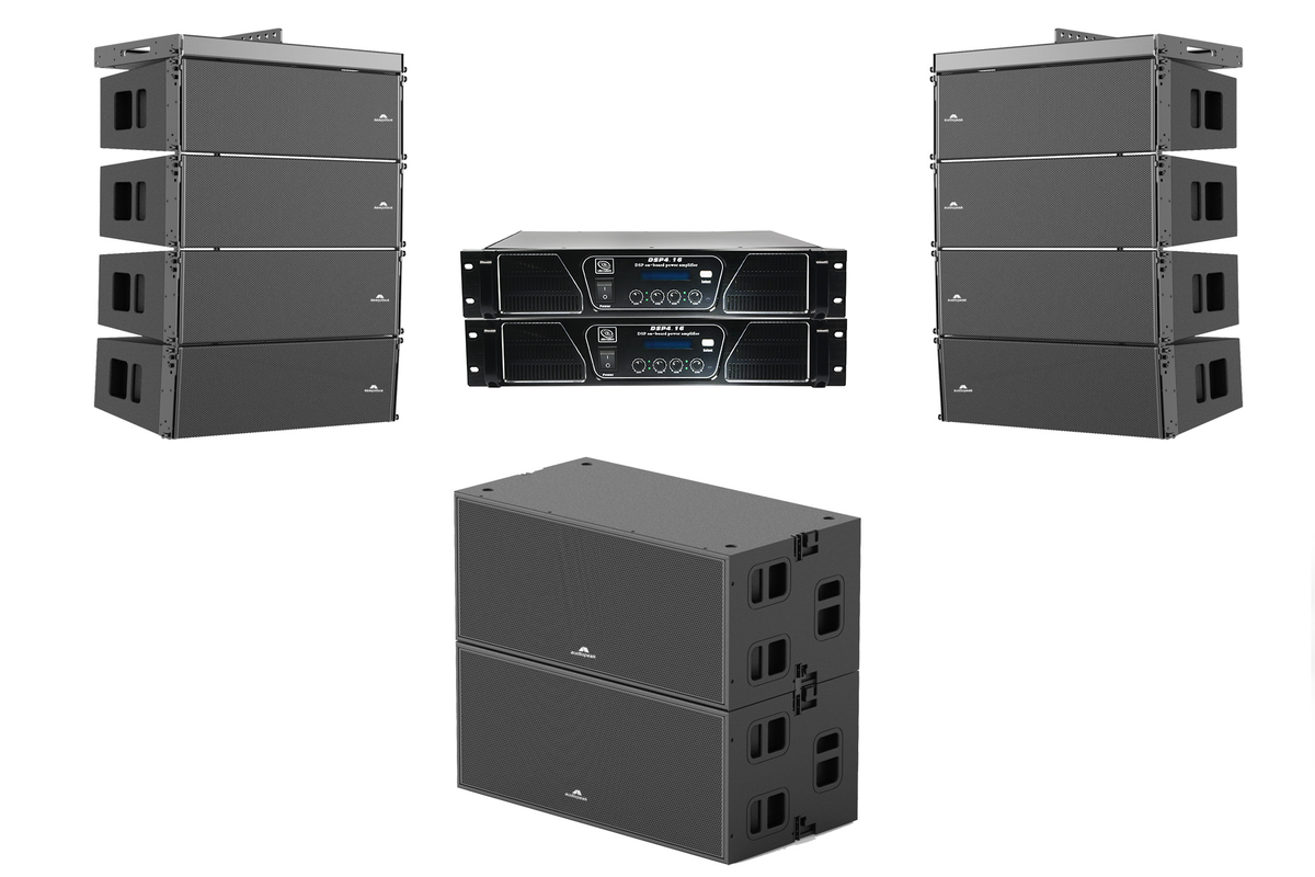 Line array set compact - 2 array tops + 2 subs huren bij RSL Rental