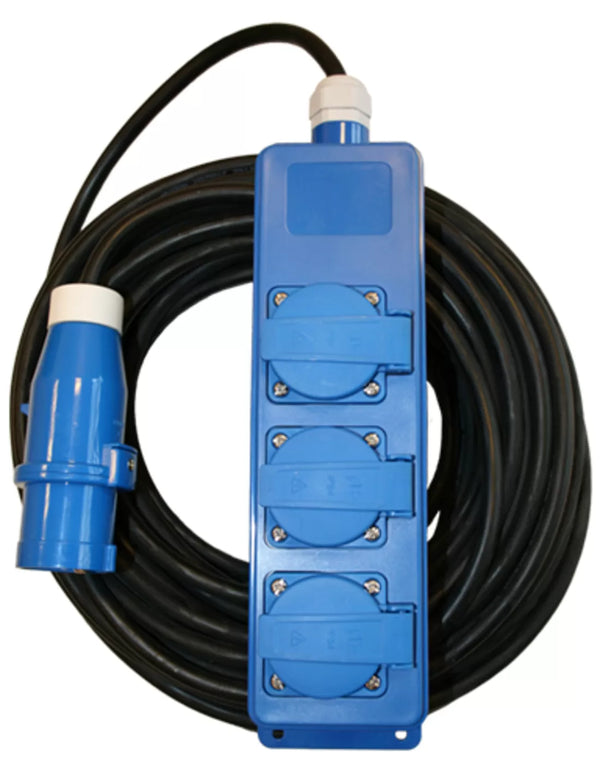 Schuko stroomverdeeldoos 3 voudig ip20 3 meter kabel